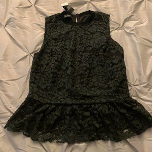 NWT Bebe Lace Flutter Tank Dress Shirt Size L